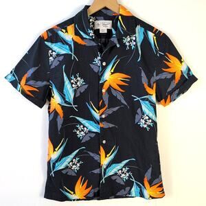 Penguin Munsingwear Mens S Hawaiian Shirt Tropical Floral Bright Cotton Summer